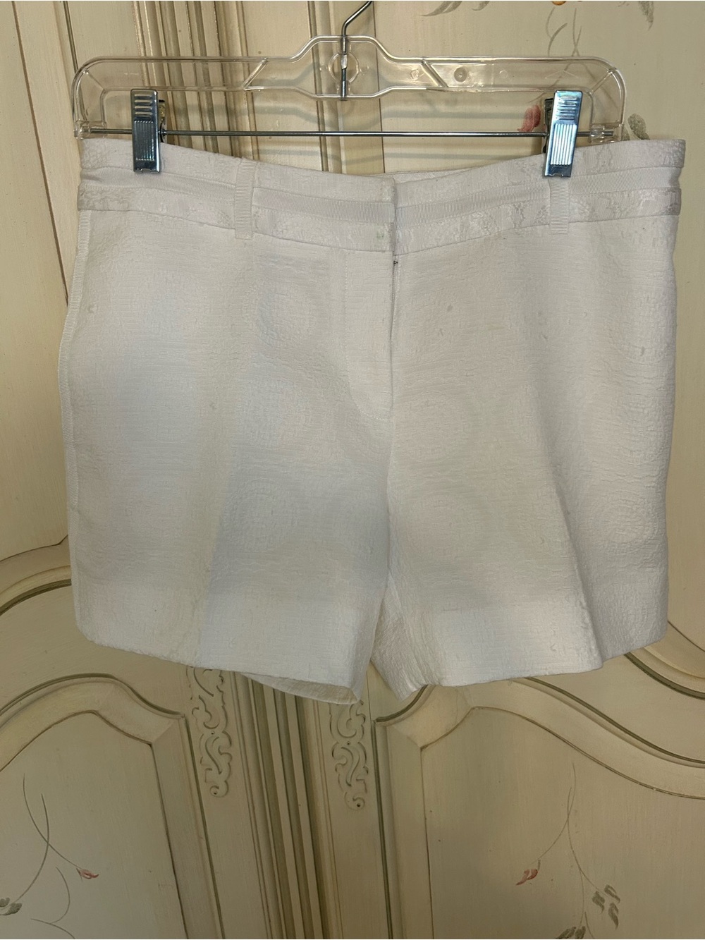 Etcetera White Textured High Waist Shorts